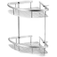 Wowlela Estantería de Esquina para Baño Estantes Cesta para Ducha Cesta Triangular de Pared Aluminio con Ganchos para…
